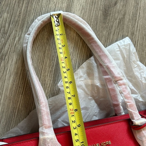 Michael Kors Red Tote with Gold Hardware and Structured Leather - Picture 7 of 11